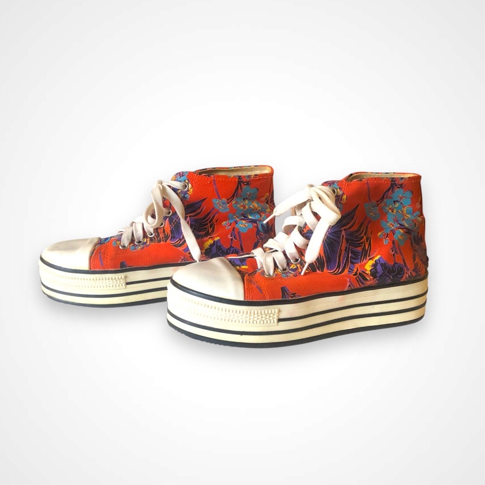 BDG Urban Outfitters Floral Platform Sneakers Tennis Shoes
